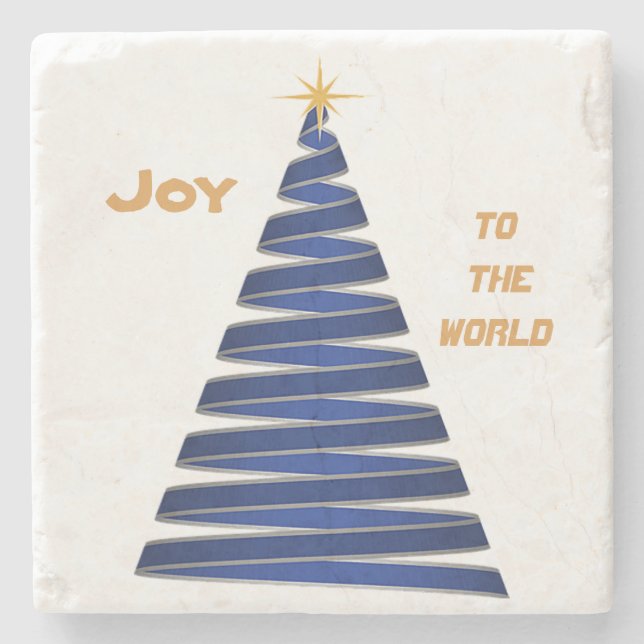 Blue Joy Christmas Coaster (Front)