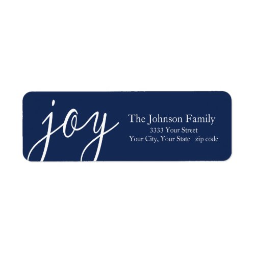 Blue Joy Return Address Labels