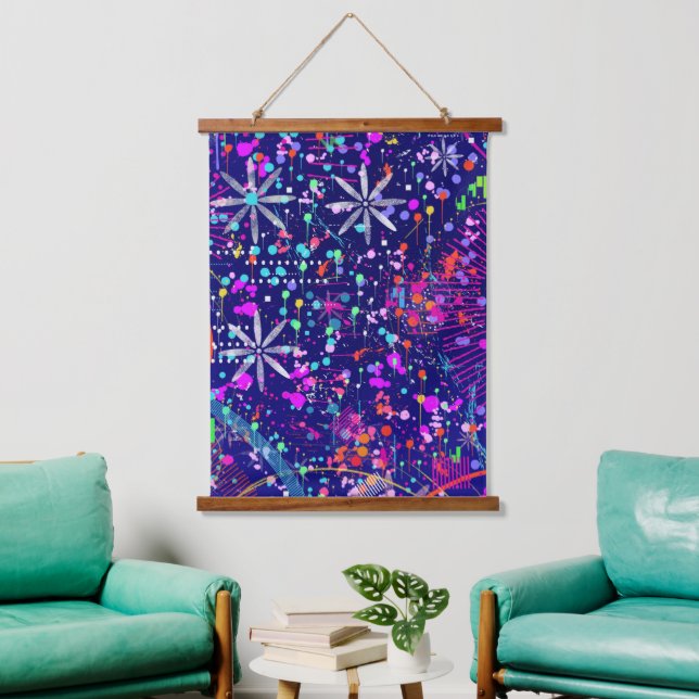 Blue Jubilee Abstract Art  Hanging Tapestry (Living Room)