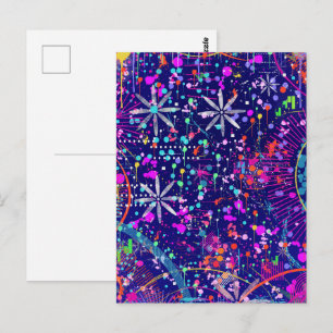 Blue Jubilee Abstract Art Postcard