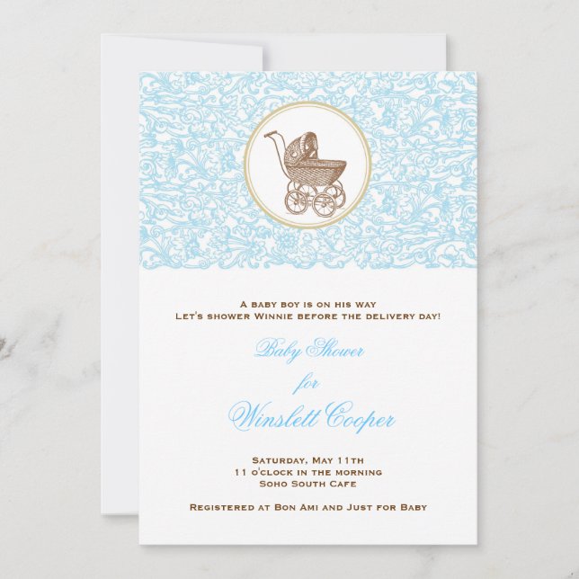 Blue Julep Scroll Invitation (Front)