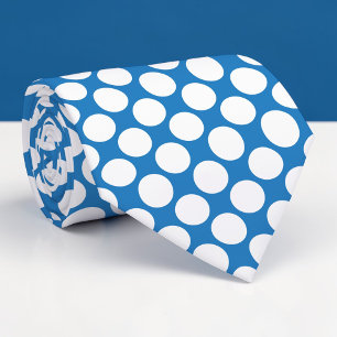 Blue Jumbo Polka Dots Custom Necktie