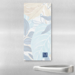 Blue Jungle Leaves Magnetic Notepad