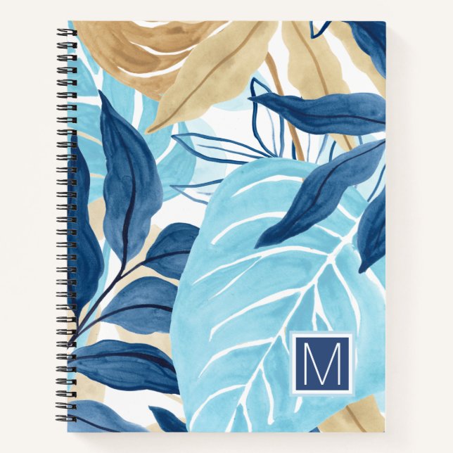 Blue Jungle Leaves Notebook (Front)