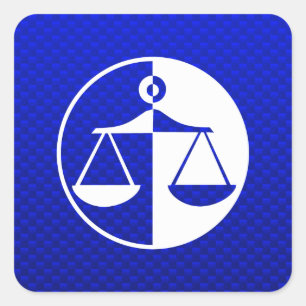 Blue Justice Scales Square Sticker