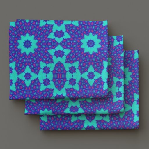 Blue kaleidoscope flourished  fabric