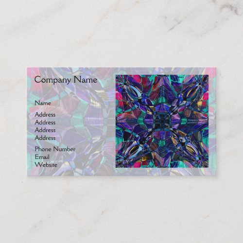 Blue Kaleidoscope Fractal Business Cards