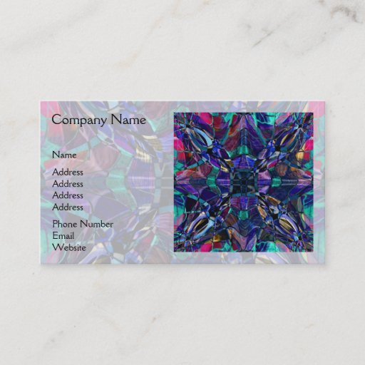 Customizable Blue Kaleidoscope Fractal Business Cards