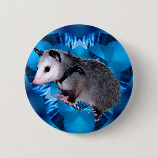 Blue Kaleidoscope Possum Button