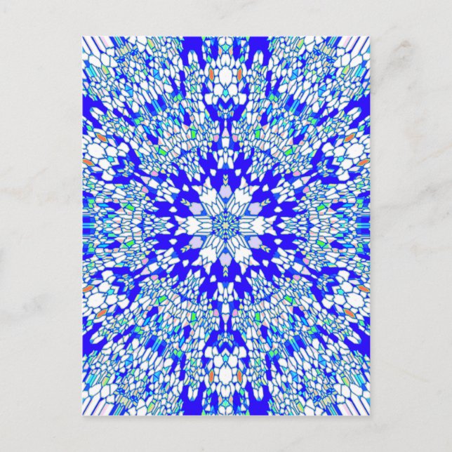 Blue Kaleidoscope Postcard (Front)