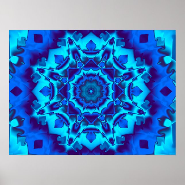 Blue Kaleidoscope Poster (Front)