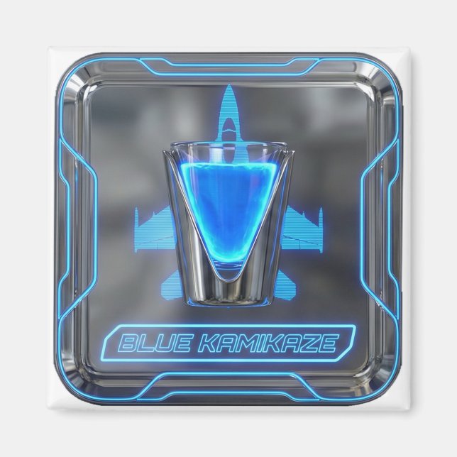 Blue Kamikaze Vodka Shot Magnet (Front)