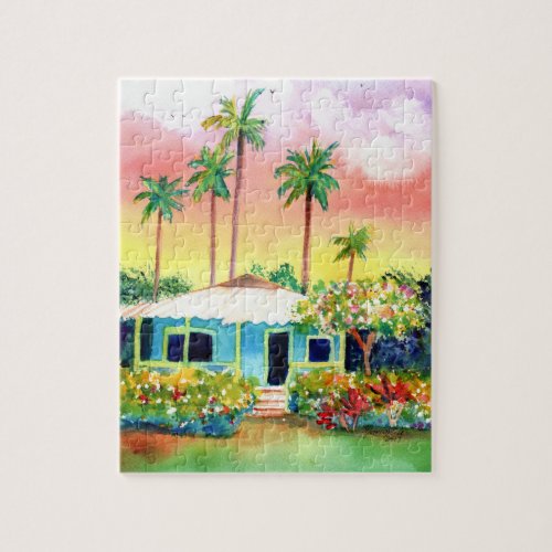 Blue Kauai Plantation Cottage Jigsaw Puzzle