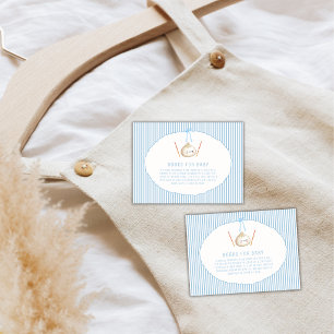 Blue Kawaii Asian Dumpling Books For Baby Shower  Enclosure Card