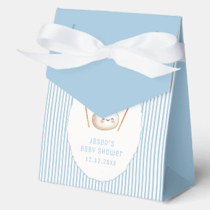 Blue Kawaii Boy Bow Asian Dumpling Baby Shower Favor Boxes