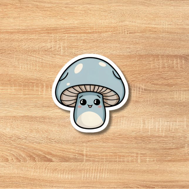 Blue Kawaii mushroom  Sticker (Creator Uploaded)