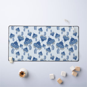 Blue Kawaii Octopus UFO Desk Mat
