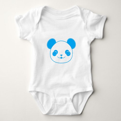 Blue Kawaii Panda Bear Baby Bodysuit