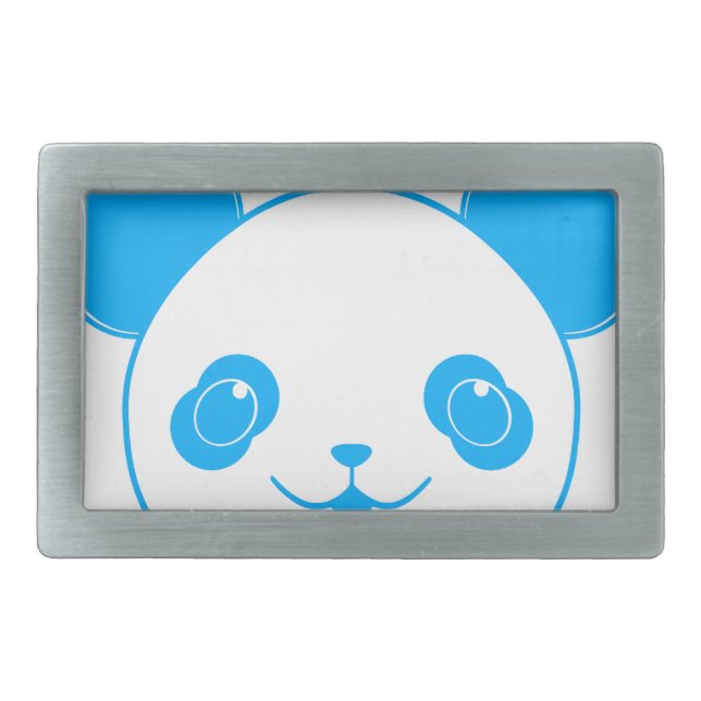 Blue Kawaii Panda Bear Belt Buckle (Front)