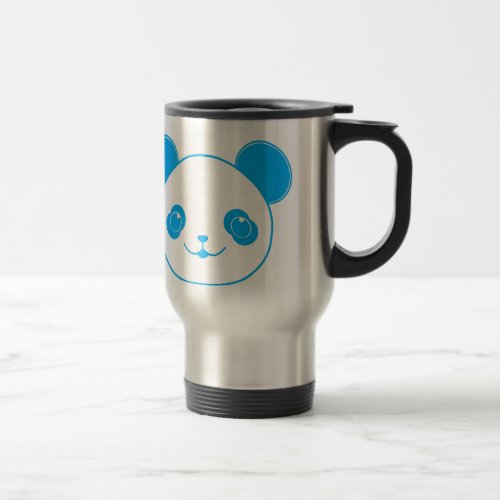 Blue Kawaii Panda Bear Travel Mug