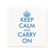Blue Keep calm and your text paper napkins | Edit