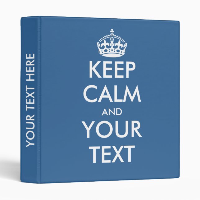 Blue keep calm binder | Custom office supplies (Front/Spine)