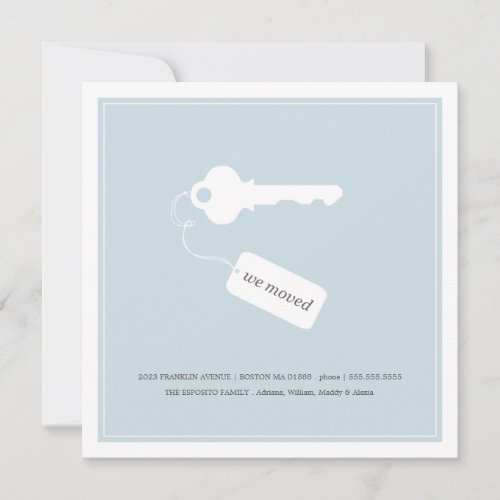 BLUE KEY AND TAG | MOVING ANNOUNCEMENT