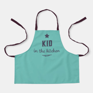 Blue Kid in the Kitchen Apron