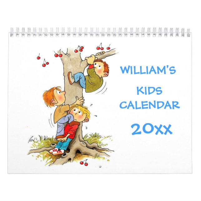 Blue Kids Calendar - Funny Calendars For Kids (Cover)