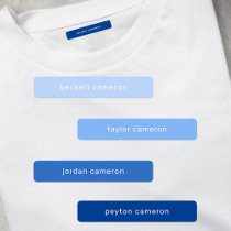 Blue Kids Name Iron On Clothing Labels