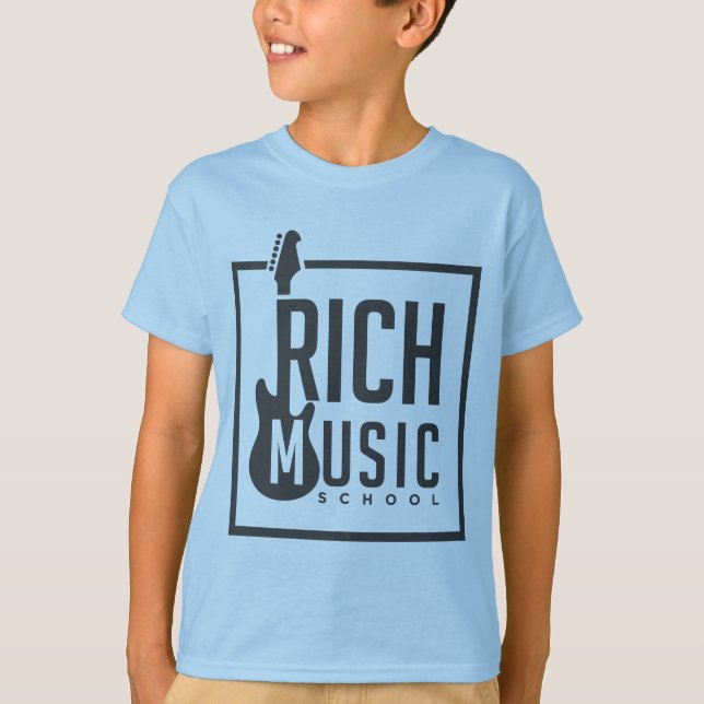 Blue Kids T-Shirt Rich Music School (Front)