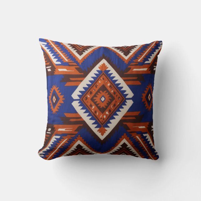 "Blue Kilim Throw Pillows: The Perfect Boho Accent Pillow (Front)