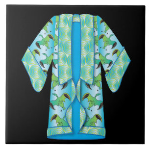 Blue Kimono Ceramic Tile
