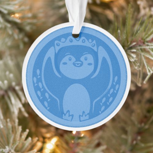 Blue King Penguin Ornament