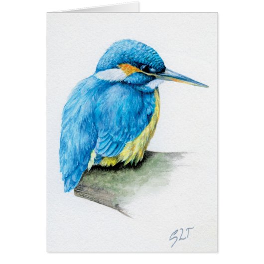 Blue Kingfisher fine art card (Front)