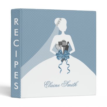 Blue Kitchen Bridal shower Recipe Folder