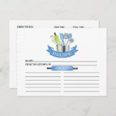 Blue Kitchen Tools Bridal Shower Recipe Cards (Front/Back)