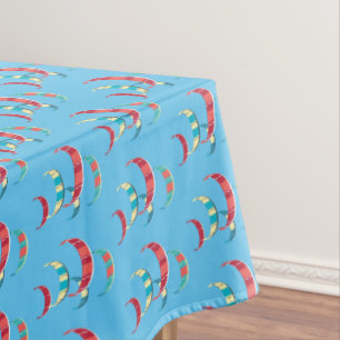 Blue Kite Surfers Design Tablecloth