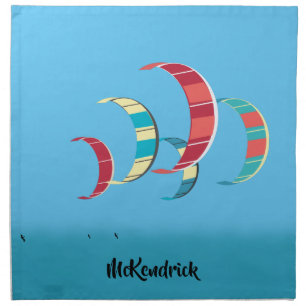Blue Kite Surfing Themed Cloth Napkin