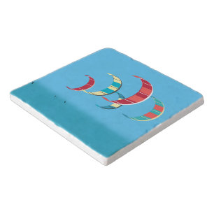 Blue Kite Surfing Trivet