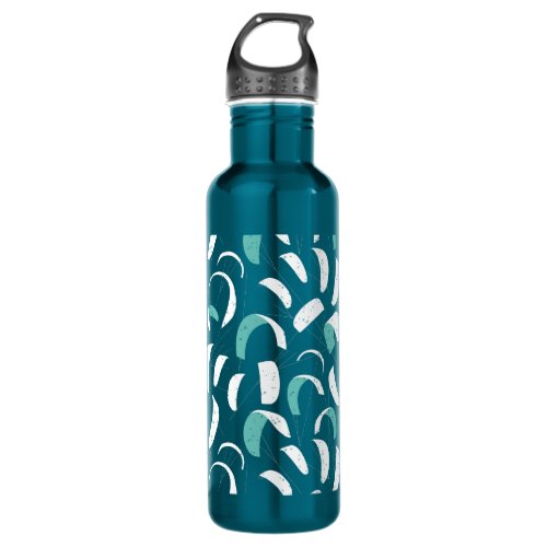 Blue Kiteboarding Kites and Lines Surf Pattern Stainless Steel Water Bottle