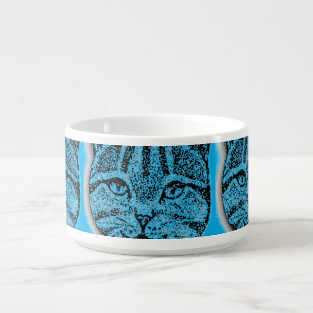 Blue Kitten Cat Chili Bowl (Center)