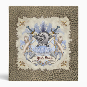 Blue Knight Family Crest Surname binder