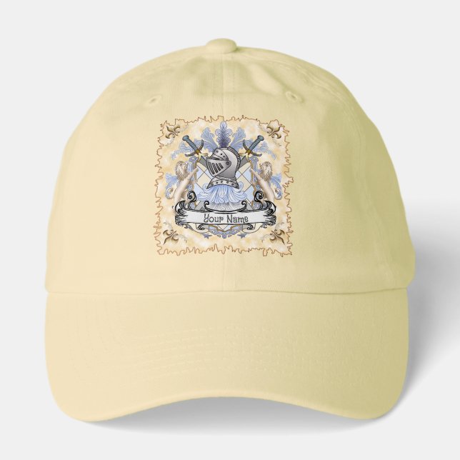 Blue Knight Family Crest Surname  hat  (Front)