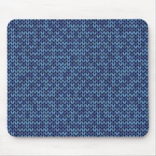 Blue Knit Pattern Mouse Pad