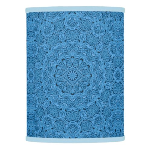 Blue Knit Pattern Vintage Fractal Kaleidoscope Lamp Shade