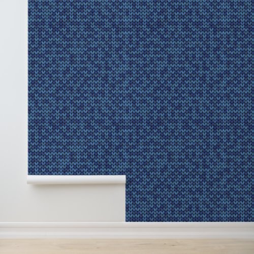 Blue Knit Pattern Wallpaper
