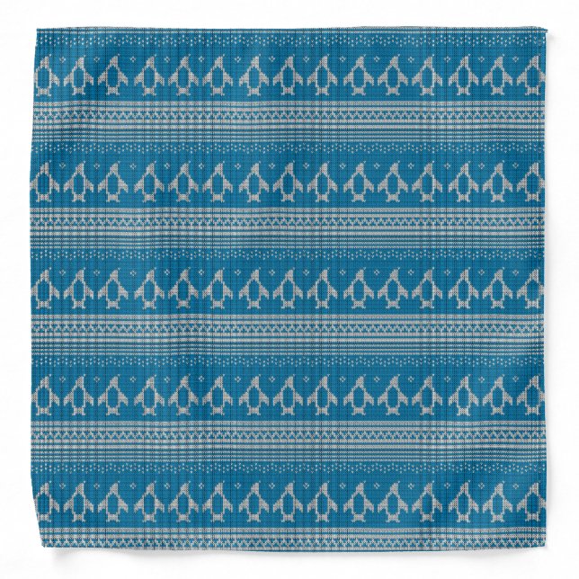 Blue Knitted Background Bandana (Front)