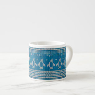 Blue Knitted Background Espresso Cup