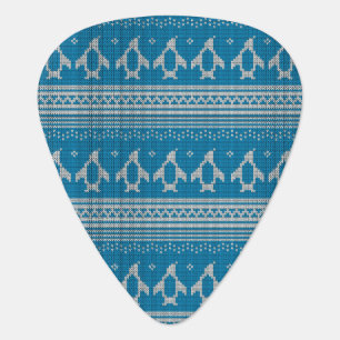 Blue Knitted Background Guitar Pick